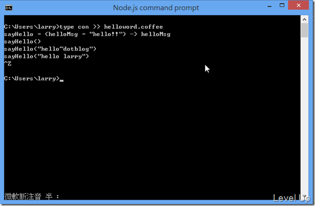 [CoffeeScript]Setting Up a CoffeeScript Development Environment on Windows