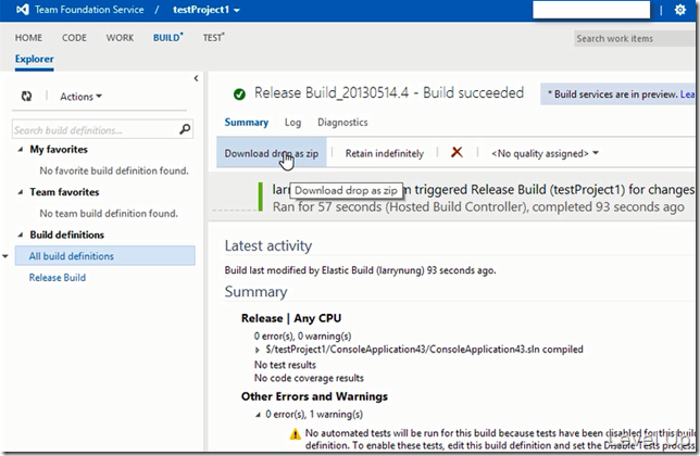 Invoke Team Build with Team Foundation Service