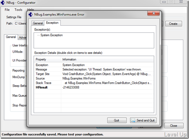 [C#]Add an Error-Reporting Mechanism with the NBug Library
