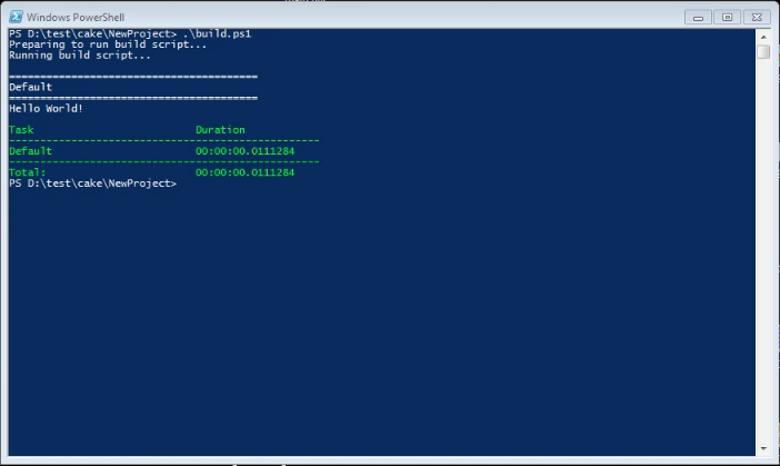 Cake - Setting up a new project on Windows